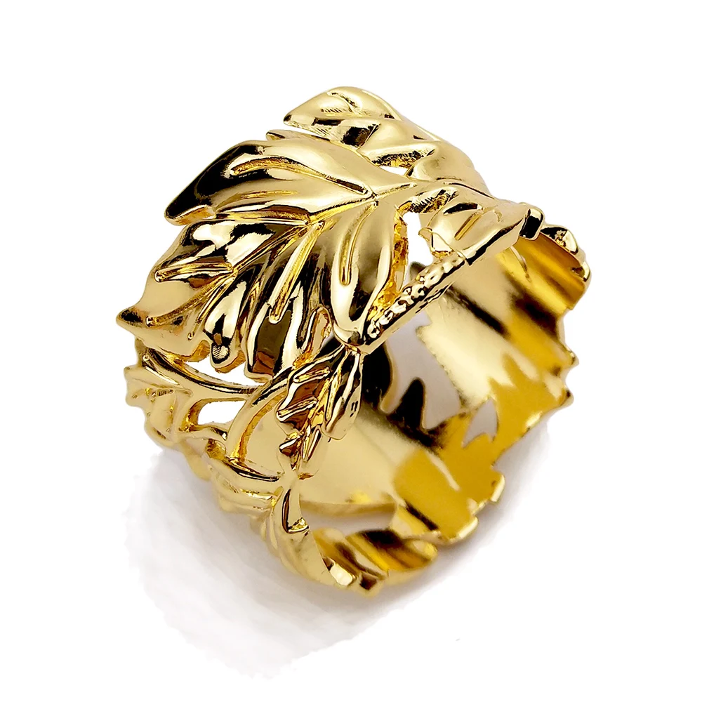 6 шт. новые кольца для салфеток с листьями золотые серебряные антикварные