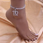 Модный ножной браслет серебряного цвета со стразами 12 созвездий для женщин летние новые сандалии ножные браслеты ювелирные изделия оптовая продажа босиком
