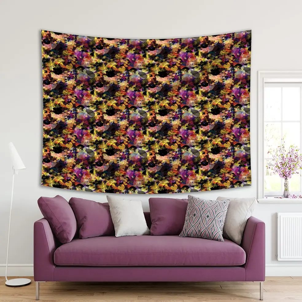 

Tapestry Colorful Leaves of Trees and Shrubs Yellow Purple Sunbeams Nature Theme Artwork Printed