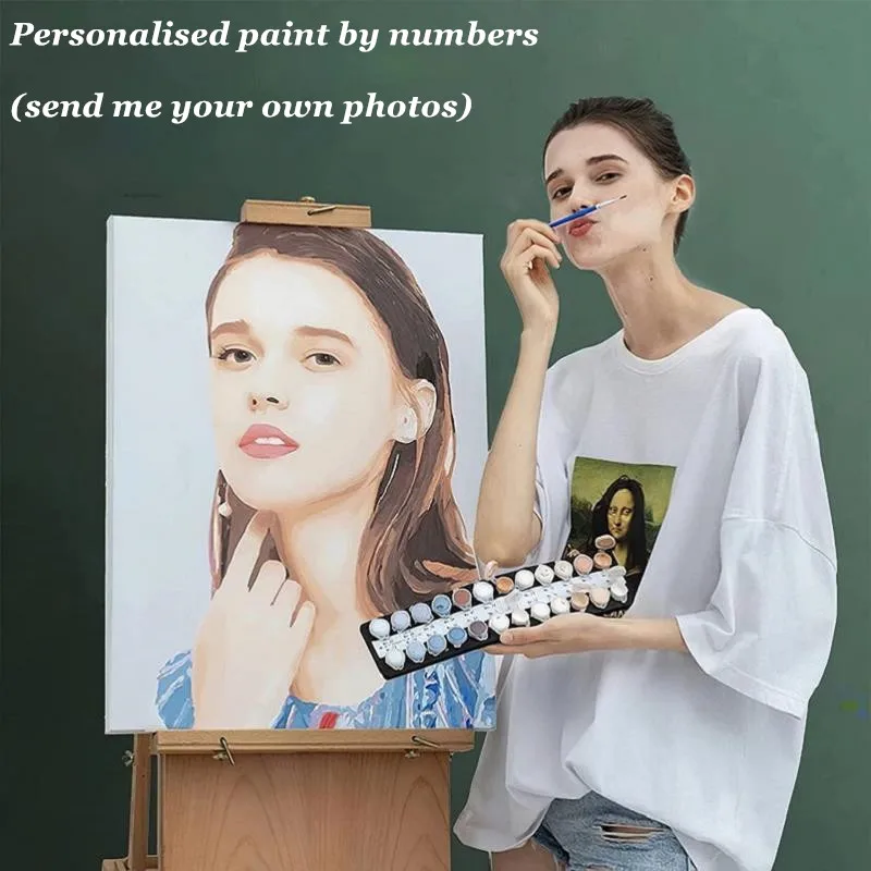 

Customize Personalised Paint By Numbers Kit Home Decor Oil Painting By Number Portrait Wedding Family Pet Photos Room Wall Art