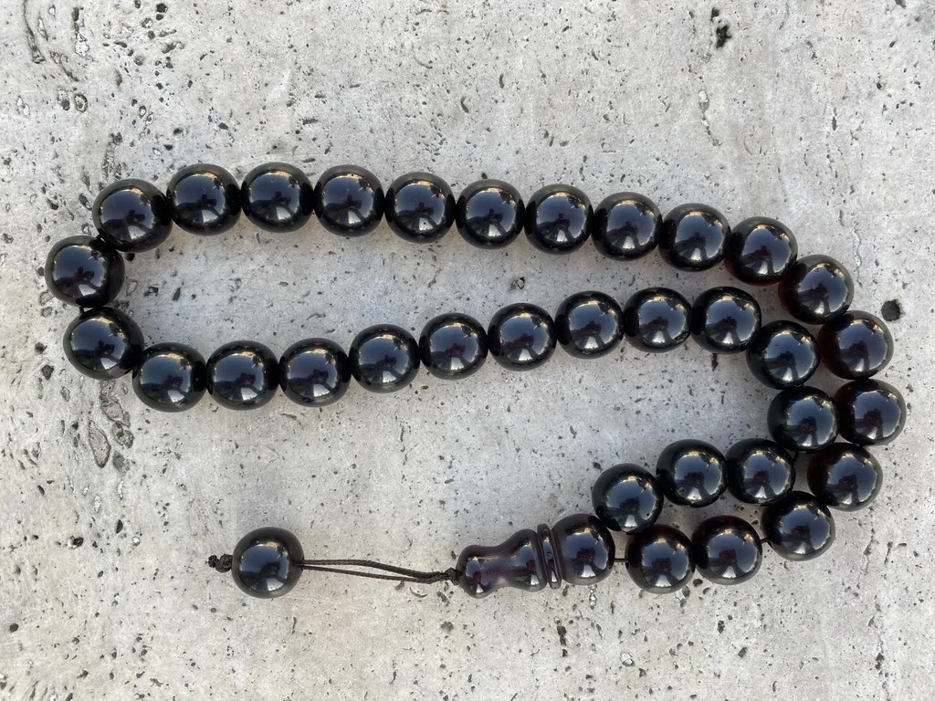 

Ottoman Faturan German Amber Sandalous Misbaha Prayer Beads Islamic Gift Tasbih Tasbeeh Tasbeh Rosary Tasbih # 30A