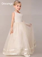 dreamgirl sequins tulle layers cute baby flower girl birthday wedding party dress layers bow belt floor length dresses