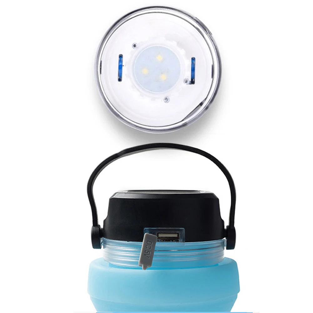 

1 PCS Foldable Water Bottle Cup Fruit Juice Leak-Proof Outdoor Sport Camping With Lid Luminous Drinkware Creative Portable