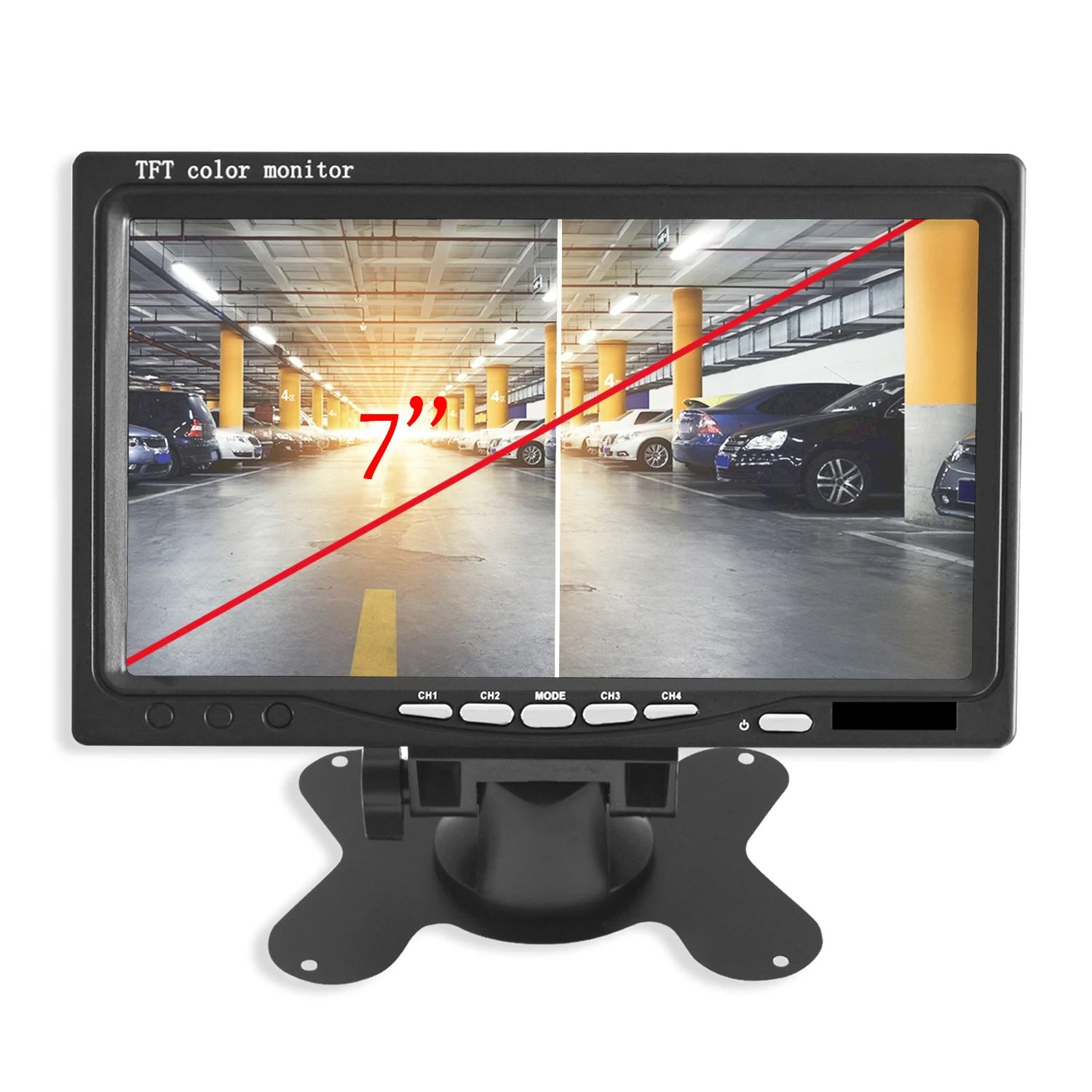 Комплект заднего видения комбинированный по экрану LCD Quad TFT 7 &quot+ 2 неподвижных