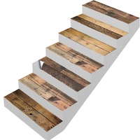 vintage wooden grain stairway vinyl floor adhesive door sticker diy waterproof staircase wallpaper for stairs decal home decor