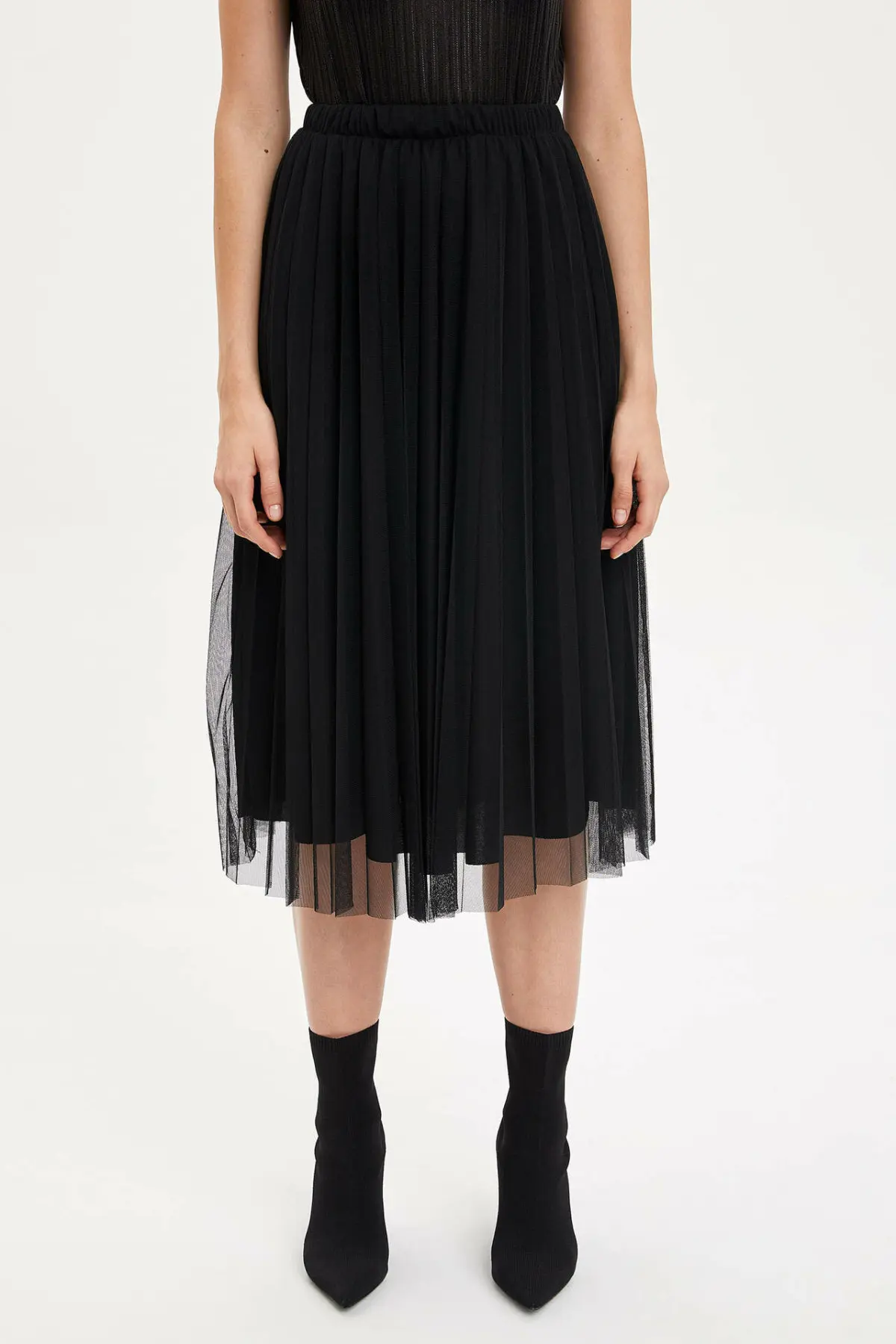 Дефакто женские зимние однотонные трапециевидные длинные юбки повседневные