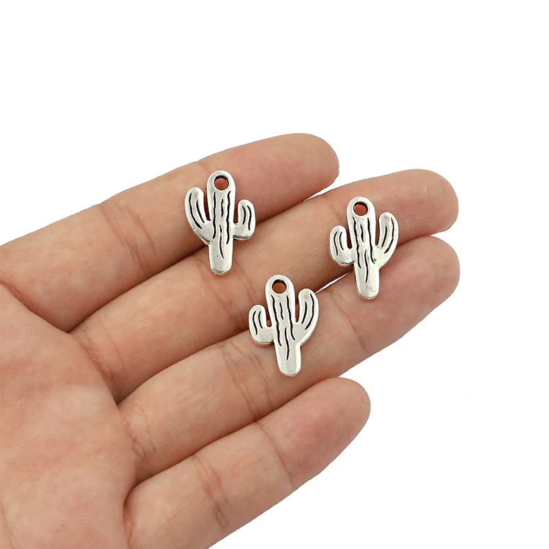 

10pcs Charms Desert Cactus 19*12mm Antique Silver Color Pendants Antique Jewelry Making DIY Handmade Craft