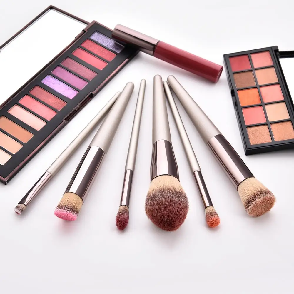 

VRDIOS Champagne Makeup Brush Set Professional Foundation Powder Eye Shadow Brushes Blending Make up Brushes Beauty Tool Set Kit
