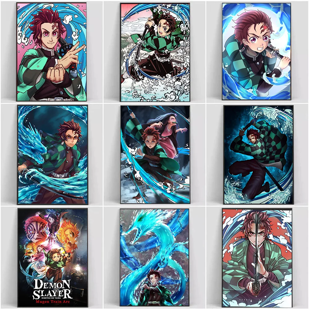 

Anime Demon Slayer Tanjiro Kamado Kimetsu No Yaiba Art Poster and Print Canvas Painting Wall Art Pictures Kid Room Home Decor