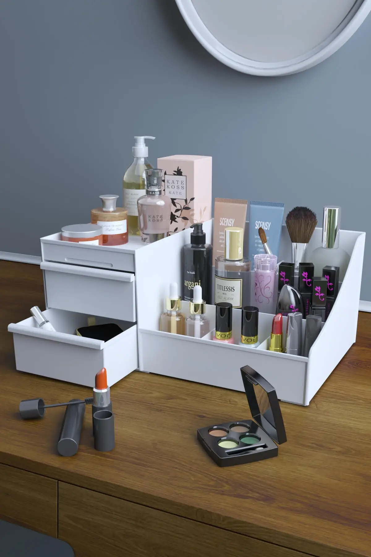 

Makeup and the Cosmetics Regulatory Organizer Pufwin Elegance Cosmetic White