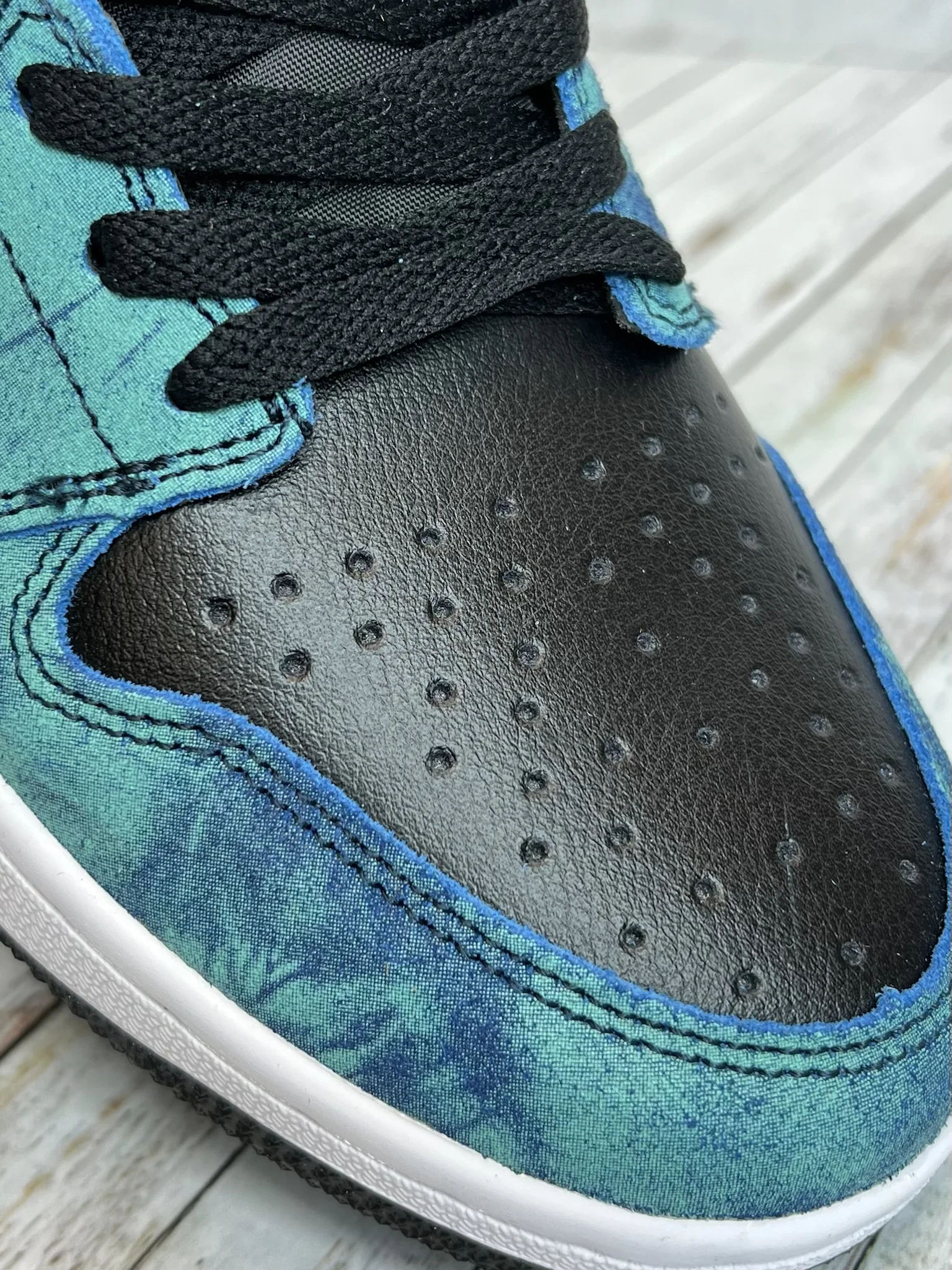 Кроссовки Nike Air Jordan 1 Tie-dye мужские бирюзовые |