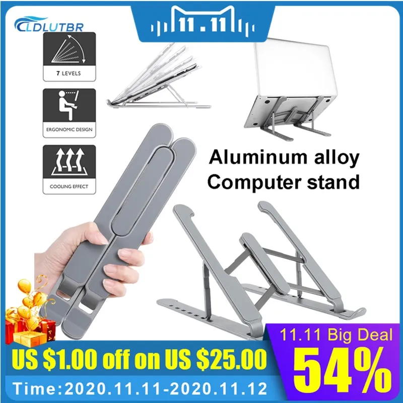 Портативная регулируемая алюминиевая подставка для ноутбука планшета