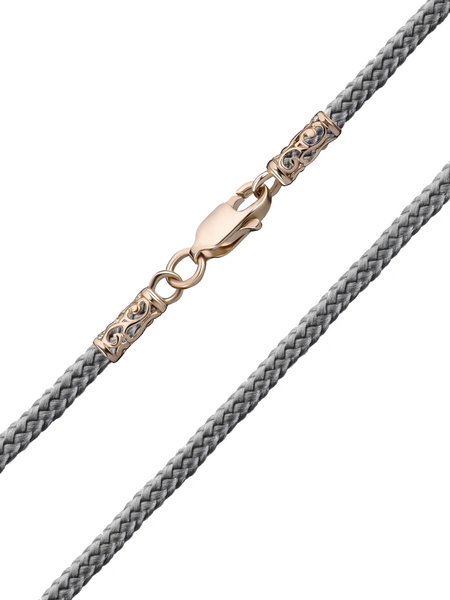 Шнурок из Paracord серый ПОЗОЛОТА толщина 2 мм RUFINA |