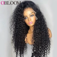 curly 360 lace frontal wig pre plucked deep wave 13x6 lace front human hair wigs brazilian hair wigs for women water wave wig