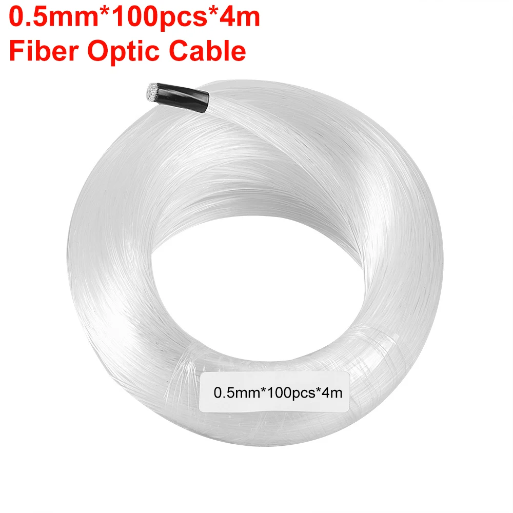 

0.5mm*100PCS*4M PMMA Plastic End Glow Fiber Optical Cable For All Kind LED Light Engine DIY Starry Sky Effect