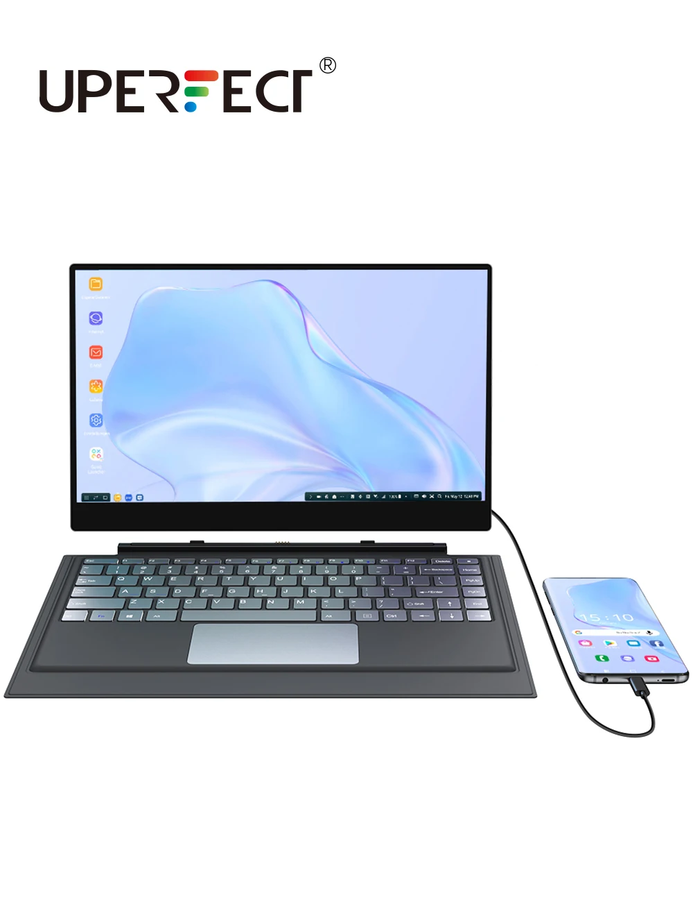 

Lap Dock For SAMSUNG Dex, UPERFECT X Pro Portable Monitor 15.6 Battery TouchScreen For Huawei Easy Projection Android 10 Desktop