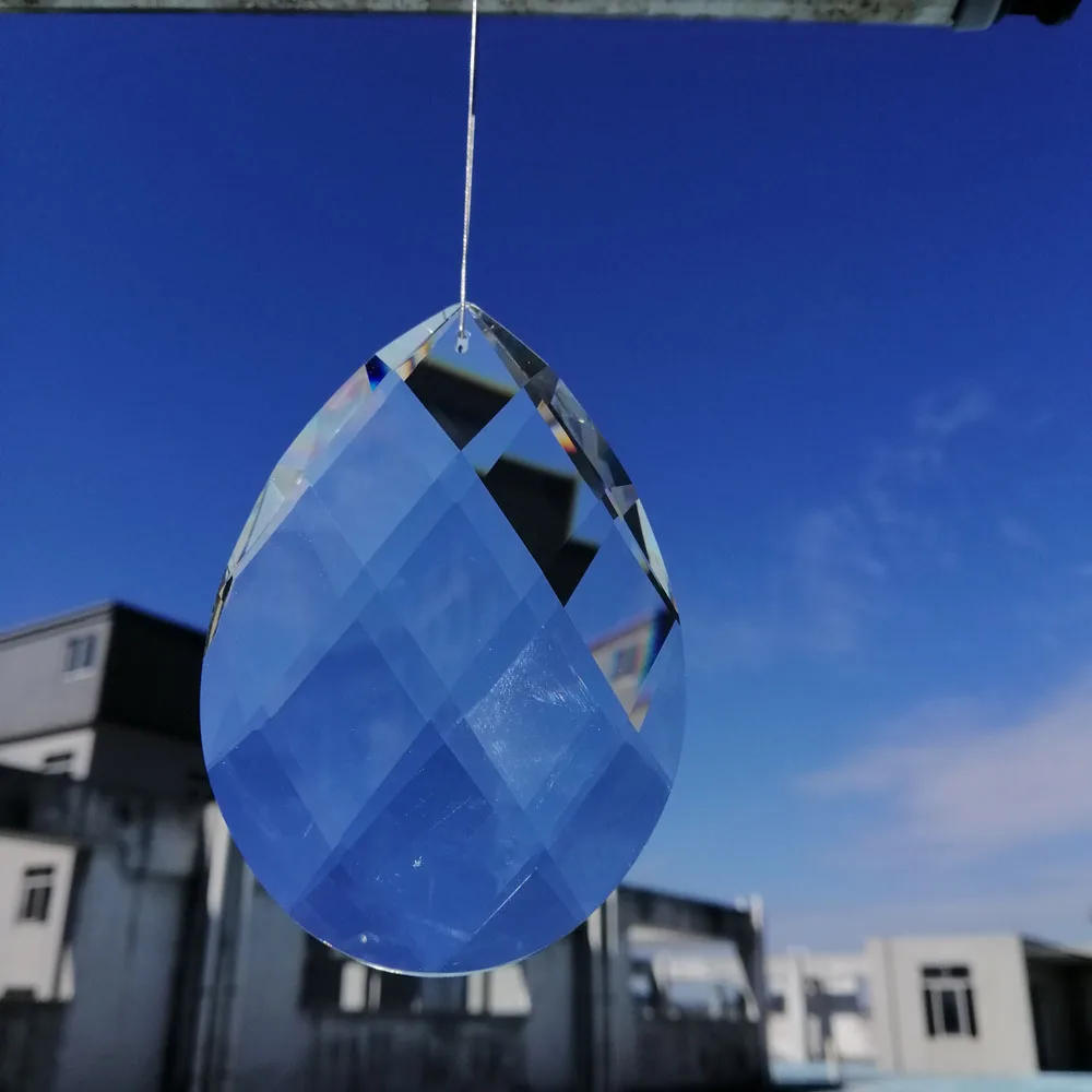 

Camal 1PCS 75mm Clear Grid K9 Crystal Glass Hanging Crystals Prism Pendant Chandelier SunCatcher Home Wedding Decor Accessories
