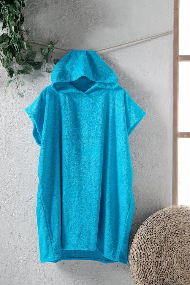 For Home 100 Cotton Adult Towel Pancho-Turquoise 441695680