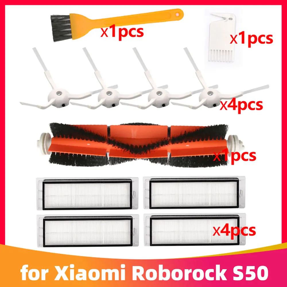 

For Xiaomi Roborock S50 Mijia Robot Vacuum Cleaner Main Brush Side Brush Hepa Filter Reolacement Spare Parts Accessories