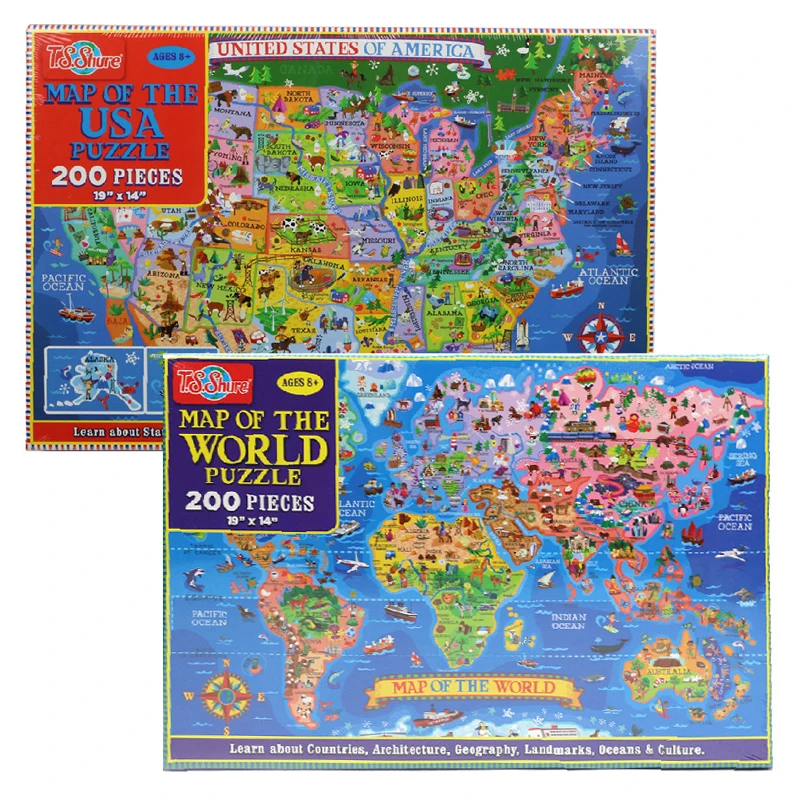 

World Map Puzzle for Kids - 200 Piece - Learning Aid & Educational Toy for Kids Age 4 and Above