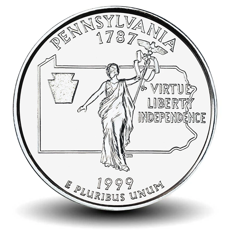 Монета 25 центов США (квотер) Пенсильвания (1999)|Коннекторы и разъёмы| |