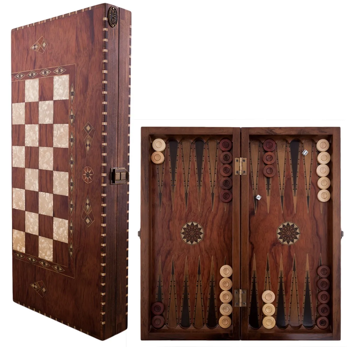 

Роскошный набор из розового дерева, нарды и шахматы 50x23x5,5 см, большой размер, винтажный деревенский профессиональный дизайн, мозаичные моти...