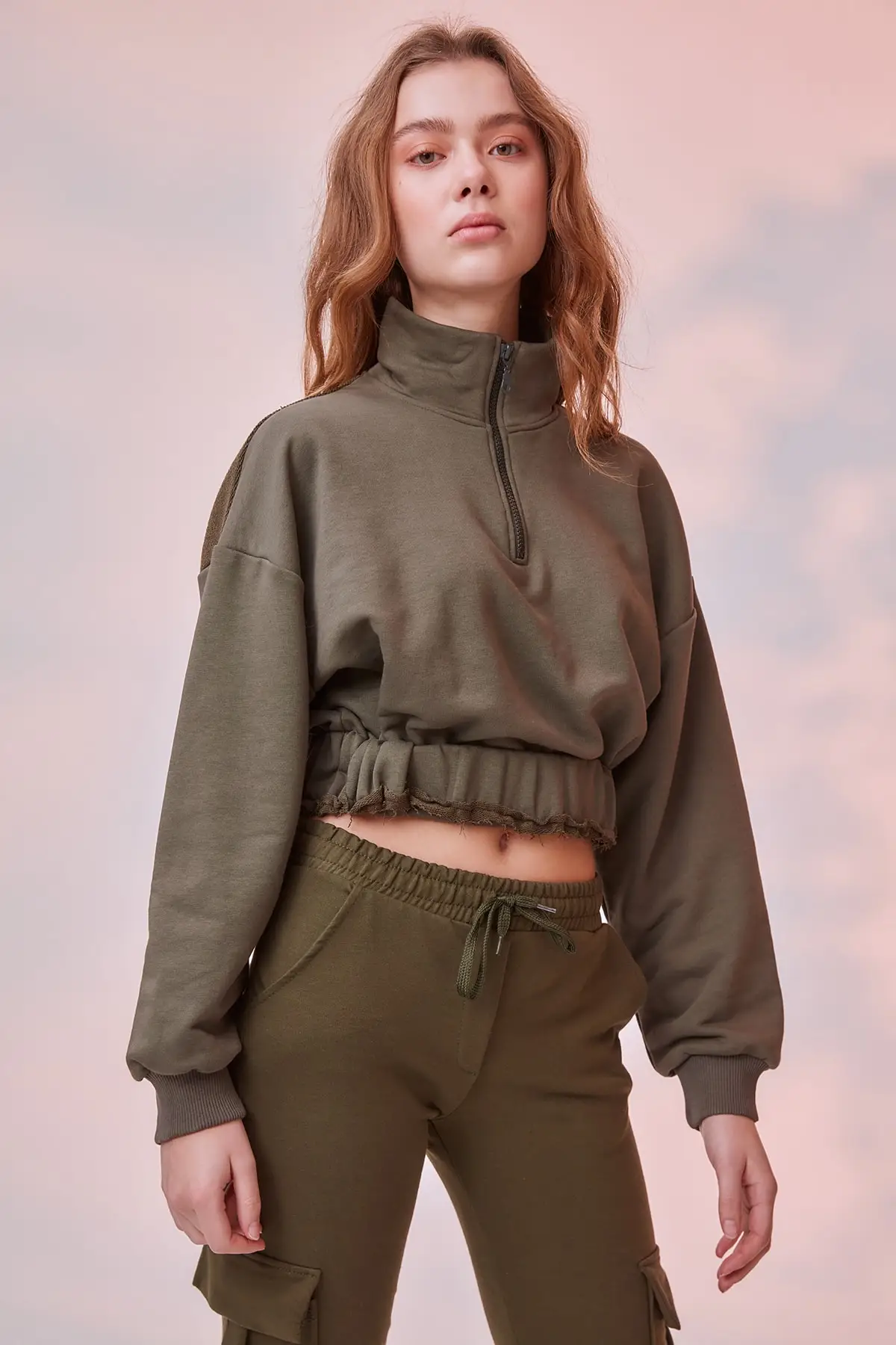 Укороченный трикотажный свитер с верблюжьим черепом TWOAW20SW0074|Женские толстовки и