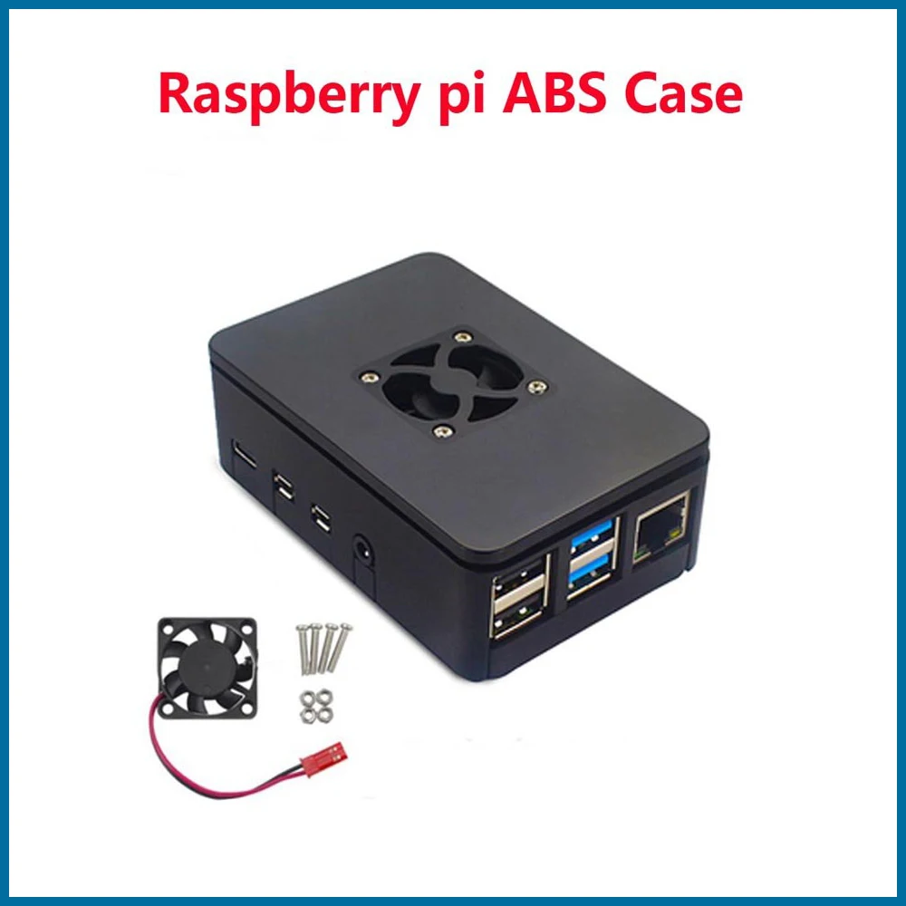 Чехол S ROBOT Raspberry Pi 4 Model B ABS черный пластиковый корпус с охлаждающим вентилятором