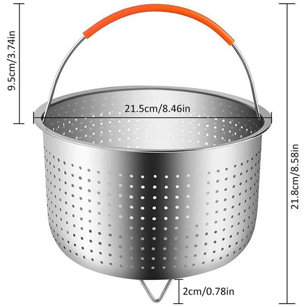 

Stainless Steel Kitchen Steam Basket Pressure Cooker Anti-scald Steamer Multi-Function Fruit Cleaning Basket Cookeo Accessories