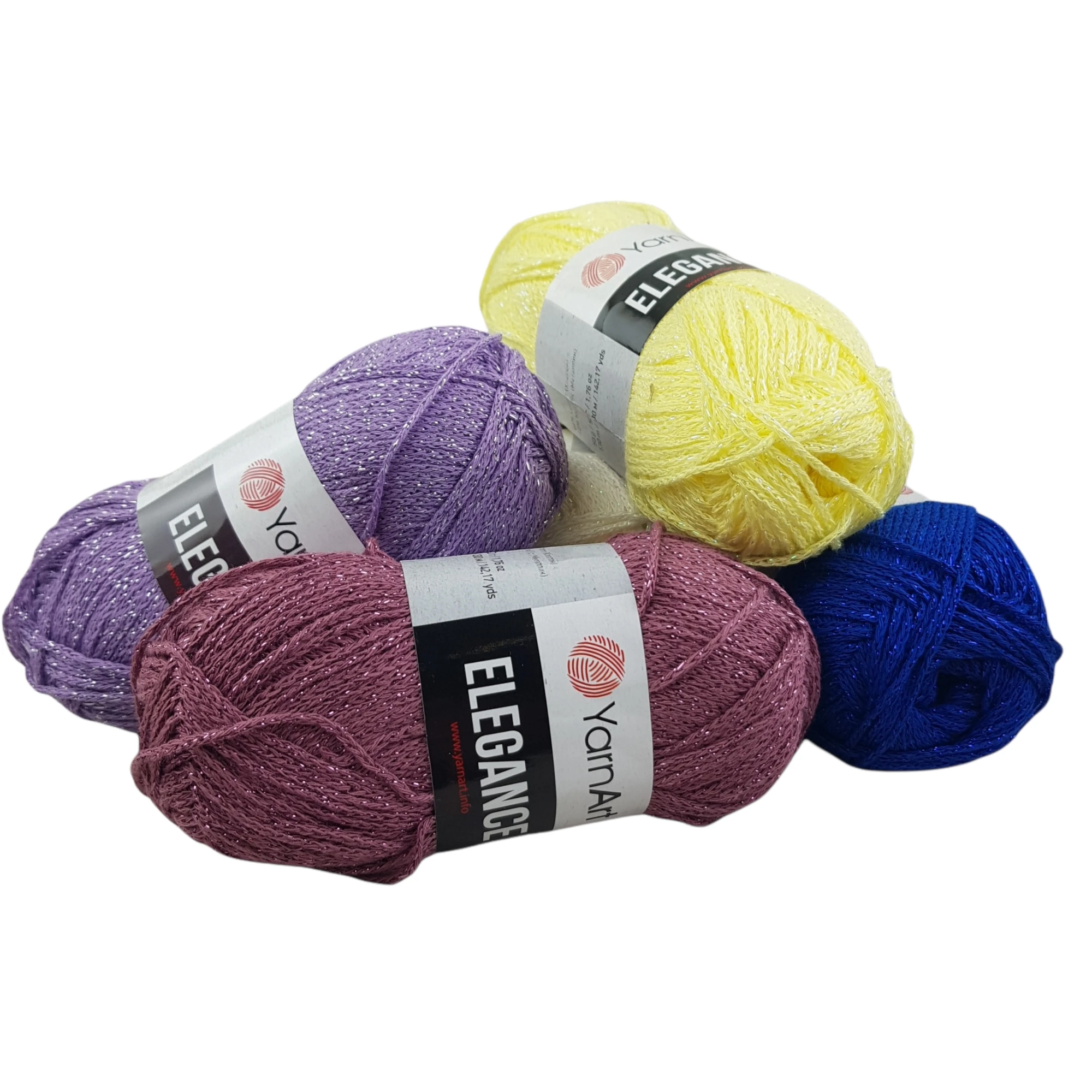 

Yarnart Elegance Yarn 50gr 130mt %88 Cotton -%12 Metalic Hand Knitting Crochet Sparkly Lurex Shiny Bright Shawls Bag Scarve Hat