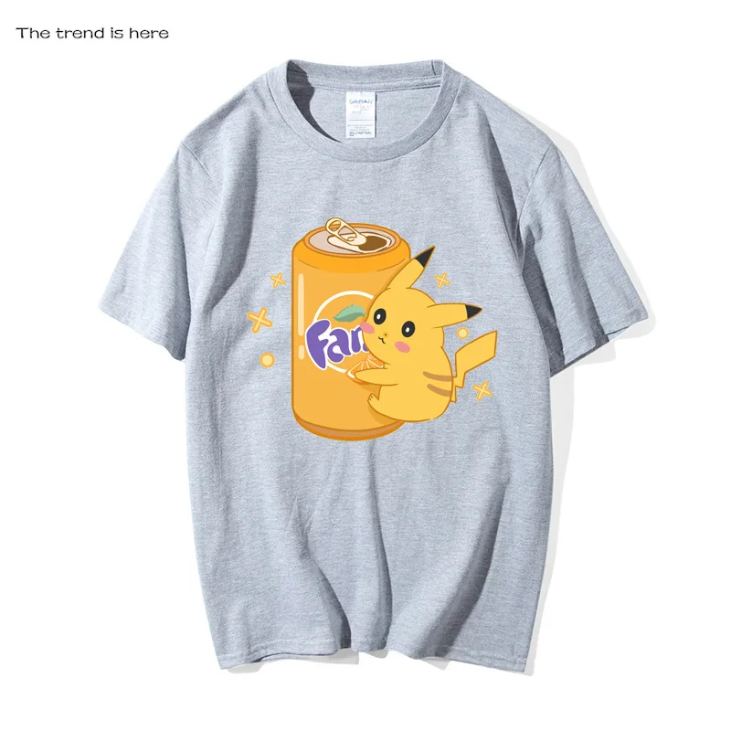 

T-shirts Short-sleeve POKEMON Pikachu Anime Cute Cartoon Clothing Unisex Tops Oversized T-shirt Summer Clothes Y80