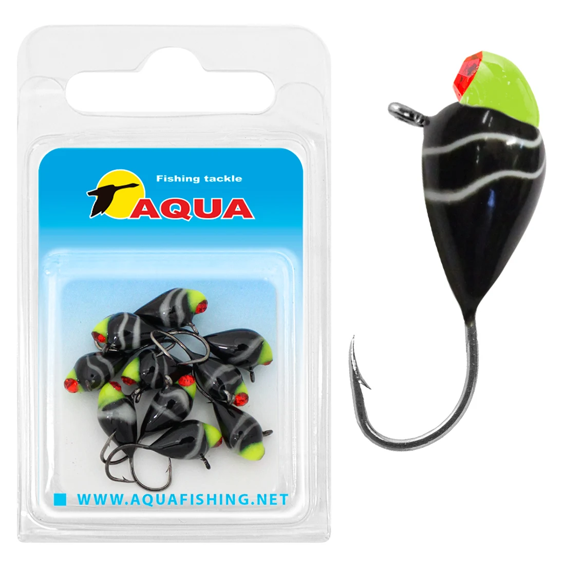 Мормышка вольфрамовая AQUA Капля с ушком обмазка c винтом и камнем вес от 0 55 до 2 00g (10