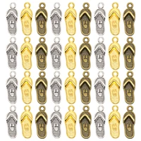 wholesale 20pcs three color flip flops charms alloy metal slipper pendants for diy handmade jewelry accessories making 218mm
