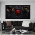 Живопись с животными забавные наушники Gorilla холст картины маслом настенные художественные плакаты и печать на холсте для украшения гостиной