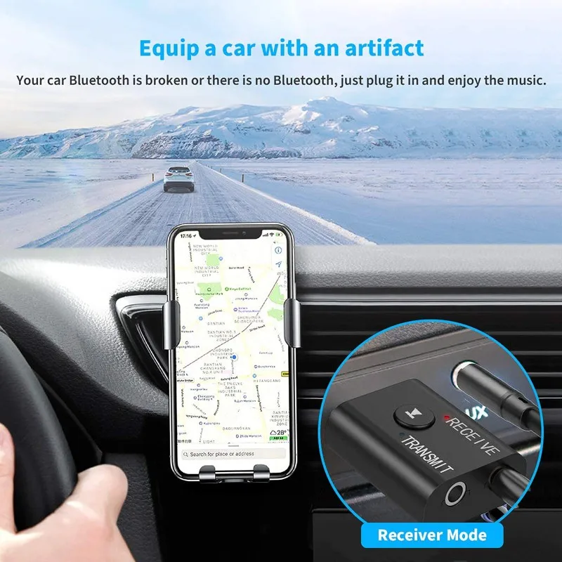 Мини 2 в 1 Автомобильный Bluetooth 5 0 адаптер беспроводной приемник трансимиттер