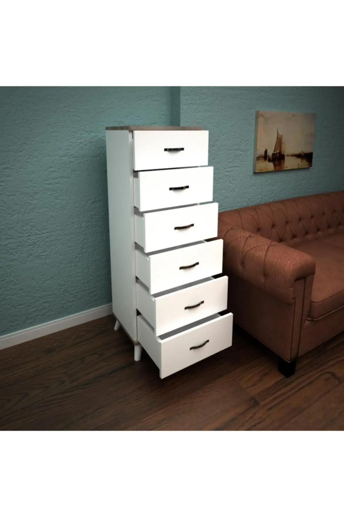 

EraHome Belinda 6 Drawer Dresser Nightstand Sonomo / white