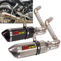 exhaust system middle link pipe connecting tube slip on 51mm muffler baffle db killer modified for 200 390 duke 390 2012 2016