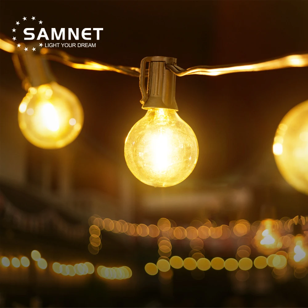 25 шт. уличная садовая гирлянда G40 с лампочками на солнечной батарее