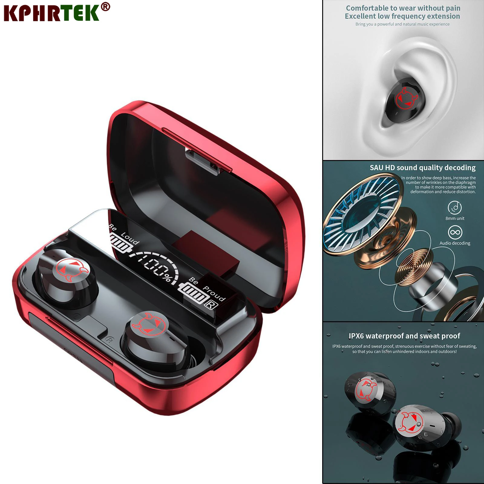 

10 шт. TWS Bluetooth 5,1 наушники 1200 мАч зарядная коробка беспроводные наушники M23 стерео спортивные водонепроницаемые наушники гарнитура
