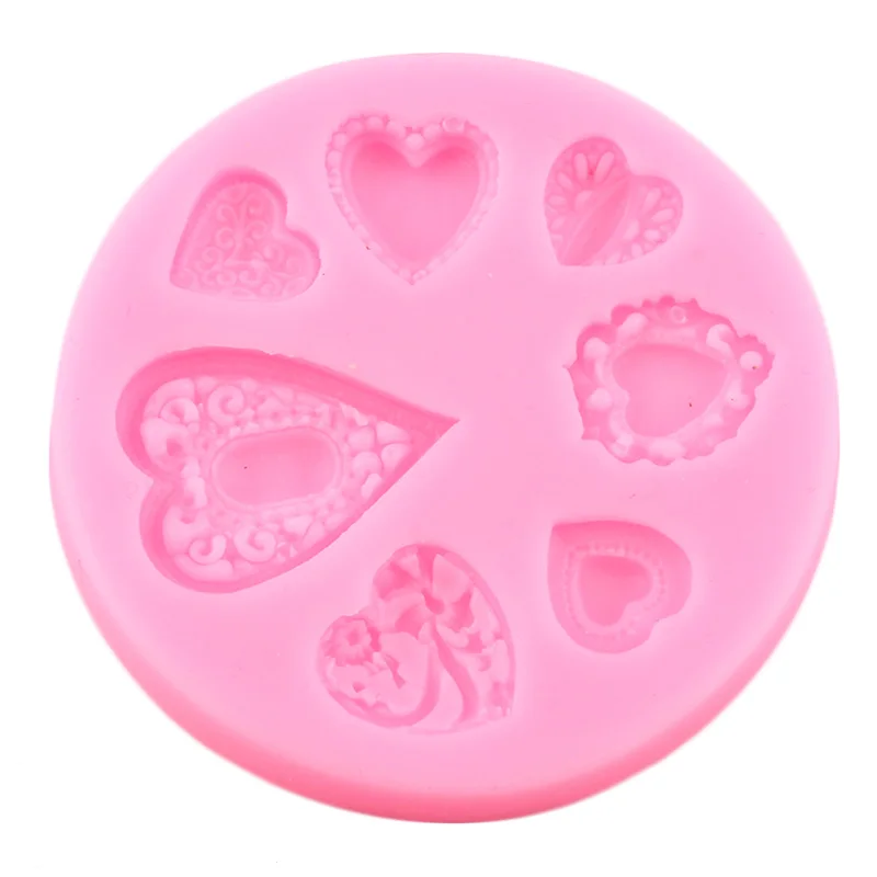 Силиконовые формы с сердечками и драгоценными камнями форма для шоколадных