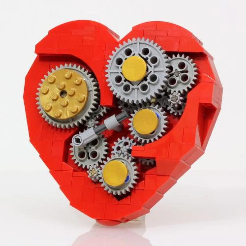 

High-Tech Children's Mechanical Heart Building Block Die-Casting Heart Building Block Design Toy Model