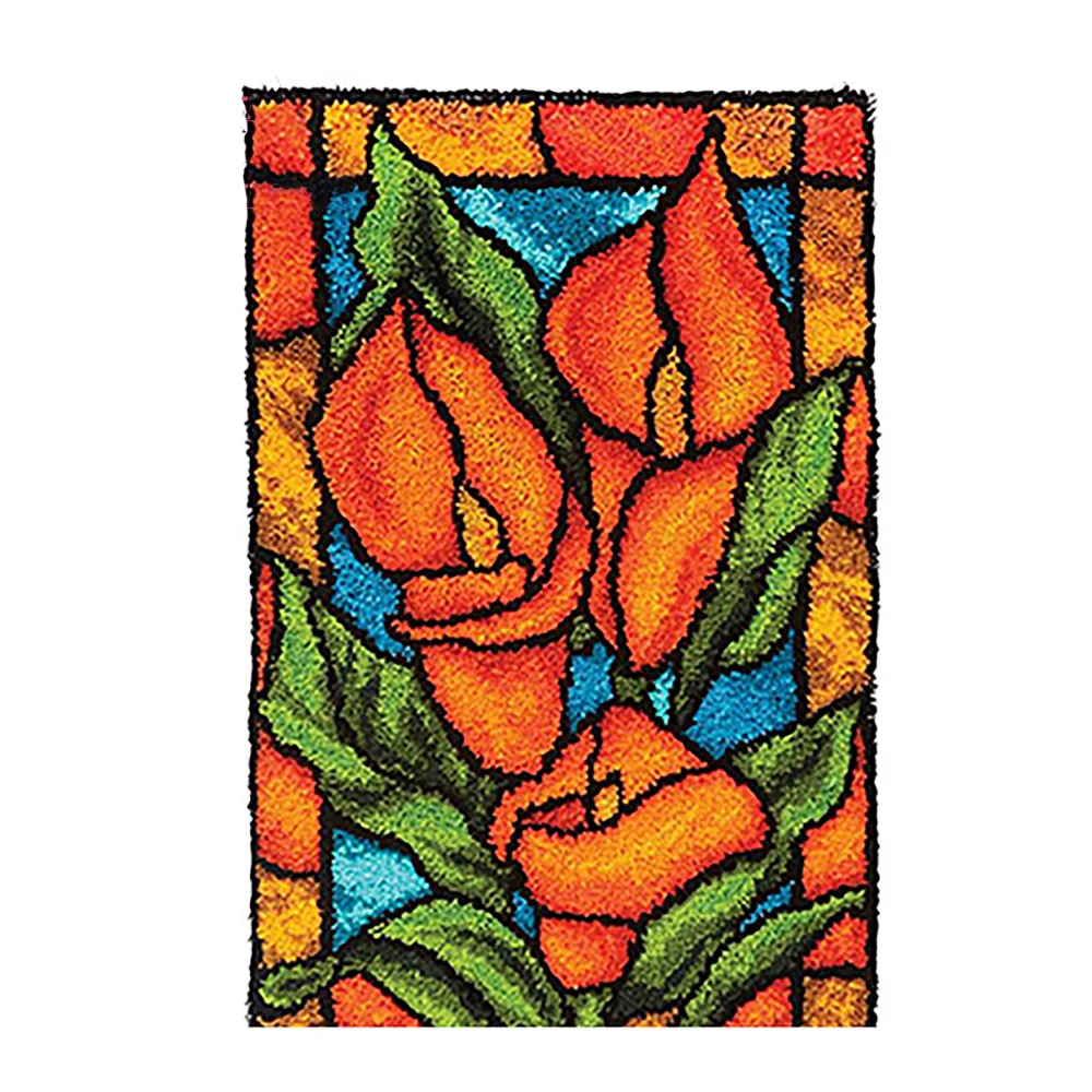 Цветы вышивка крюк с защелкой ковер комплекты ковры крючок для вышивания