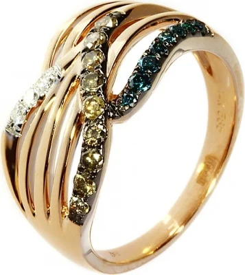 ДЖЕЙ ВИ Кольцо с бриллиантами из красного золота|Кольца| |