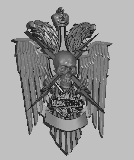 Панно &quotHarley-Davidson" файл для ЧПУ STL Model 3D wall art CNC files Desing | Электронные компоненты и