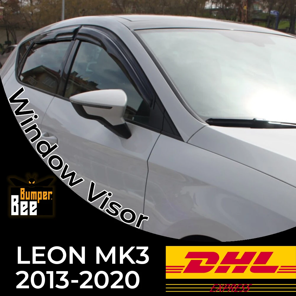 

Car Window Accessories for Seat Leon MK 3 2013 2014 2015 2016 2017 2018 2019 Window Deflector Rain Guard Visor Awnings