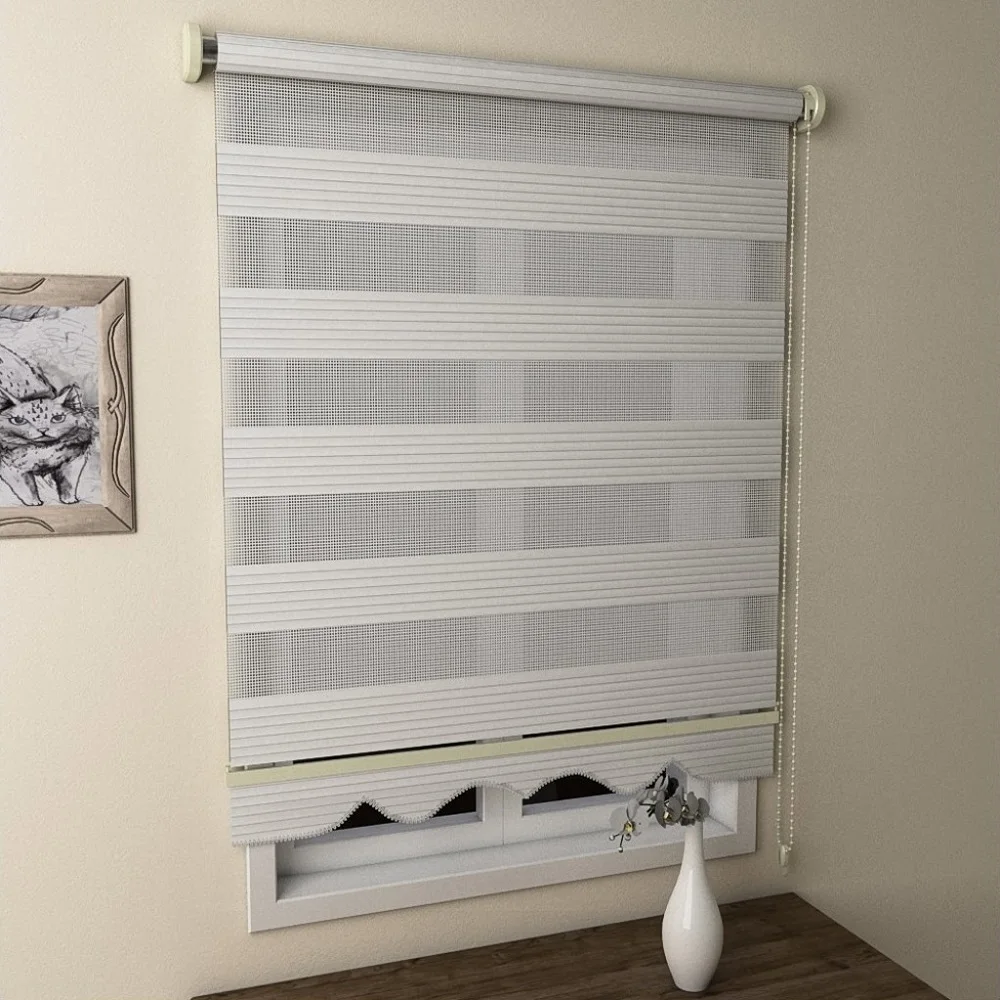 Zebra Blinds Roller Curtain Roman Decor Double Layer for Office Home Living Room Window Kitchen Bathroom | Дом и сад