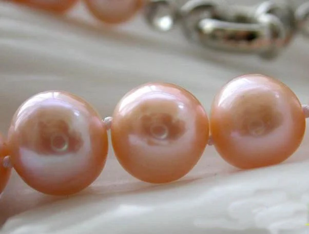 Новый классический уникальный дизайн браслет из жемчуга AA 8 дюймов 9-10 мм розовый