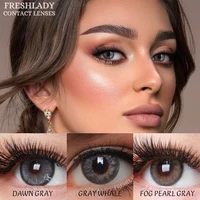 FRESHLADY Official 1Pair Natural Color Contact Lenses for Eyes Gray Series Beauty Soft Contact Lens Fashion Cosmetic Color Lens