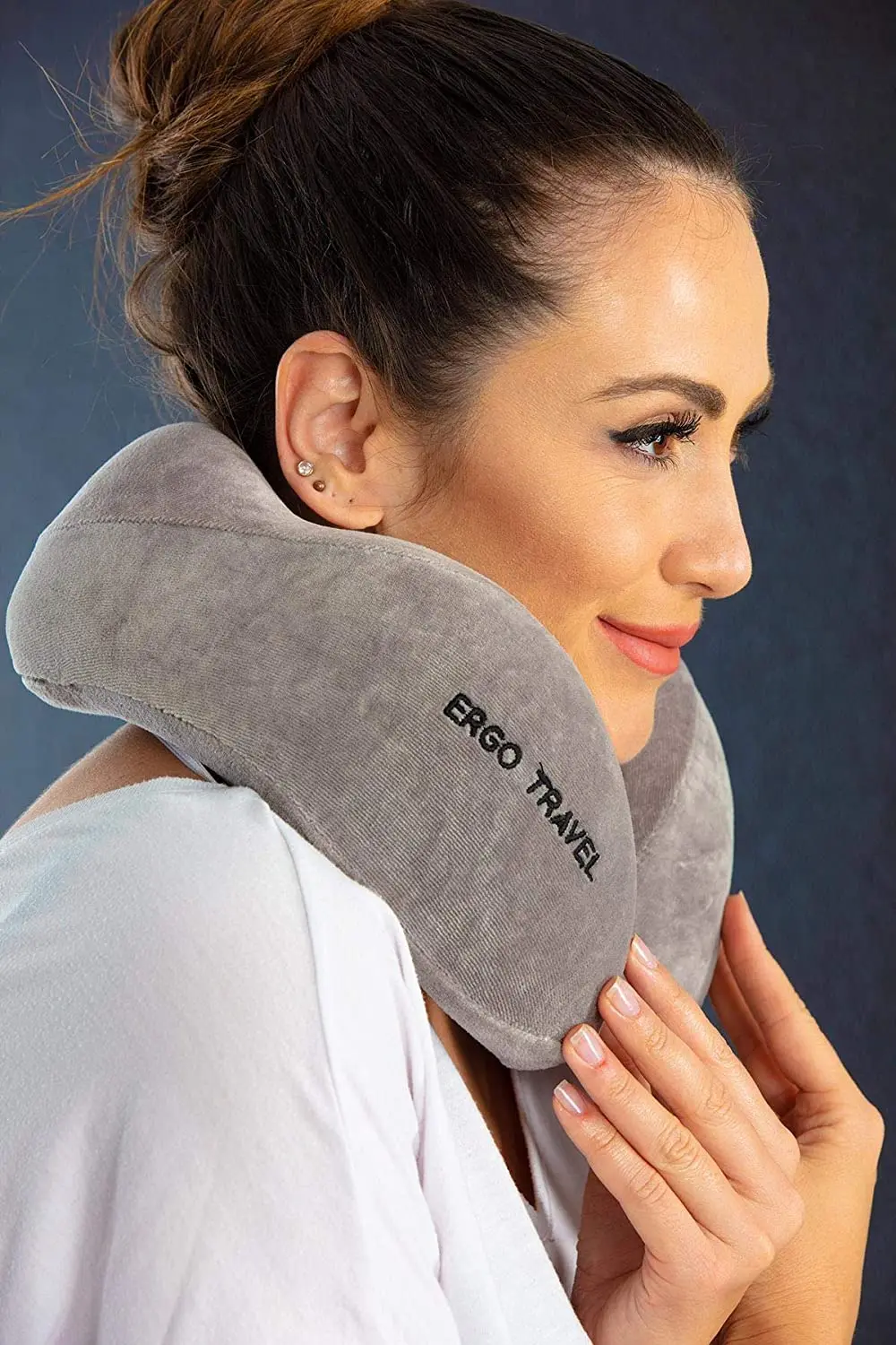 

Visco Foam Orthopedic Neck Comfort Gray Travel Pillow Visco Pillow