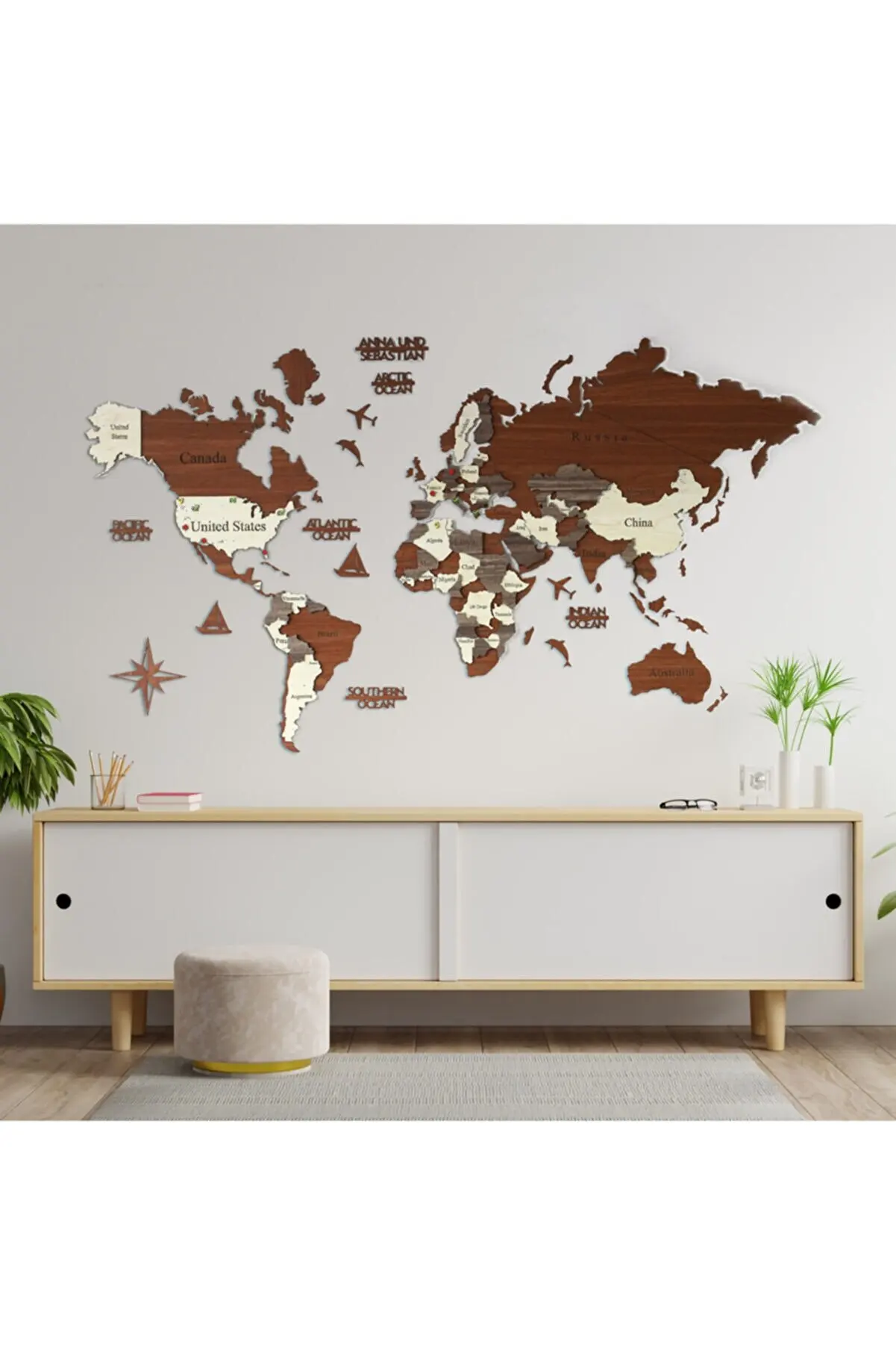 

3 dimensional Wooden World Map, Wood Wall Decor, Wall Table, Real World Map, dekorasyon UC-DIMENSIONAL 3D WALL HARITASI